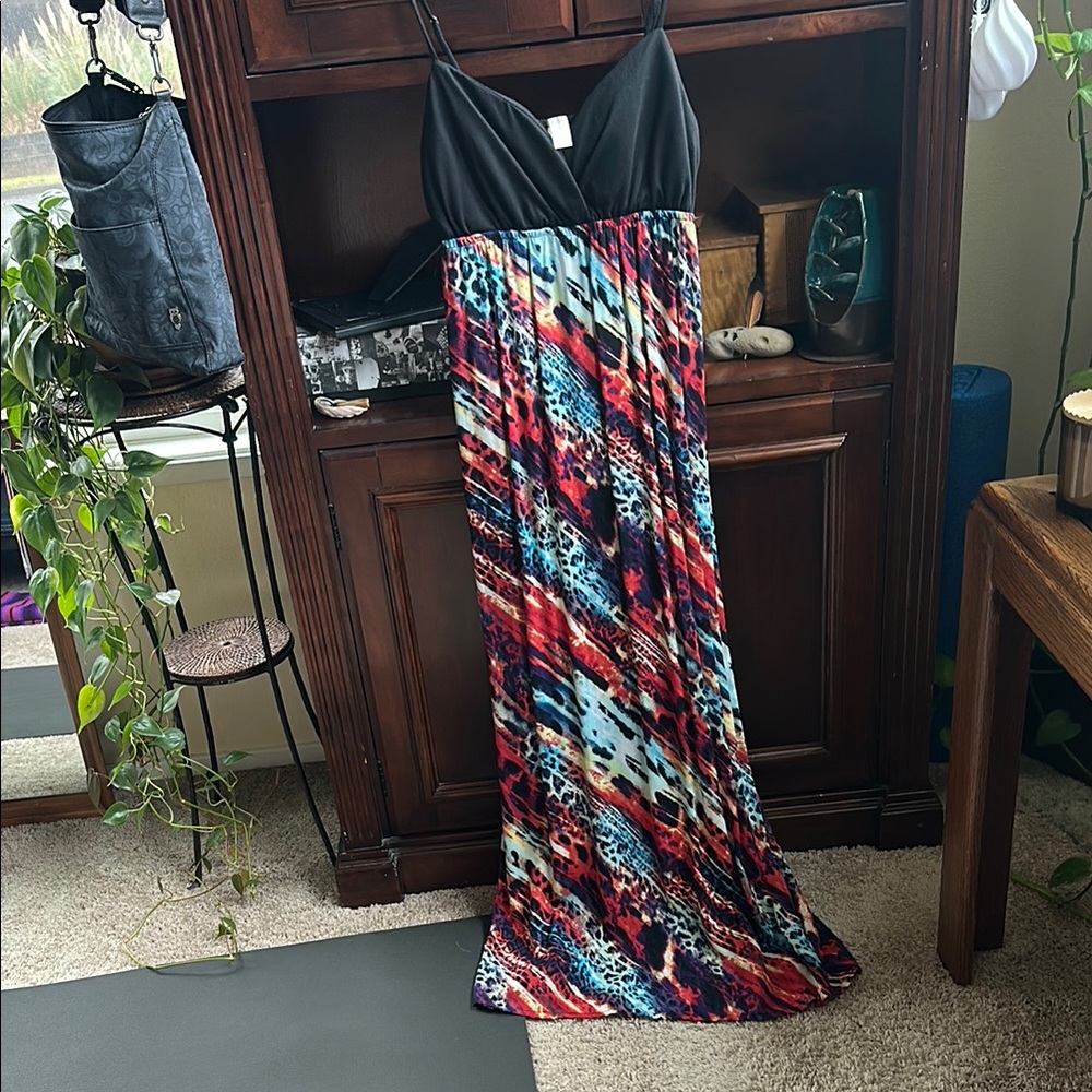 Colorful Animal Print Maxi Dress